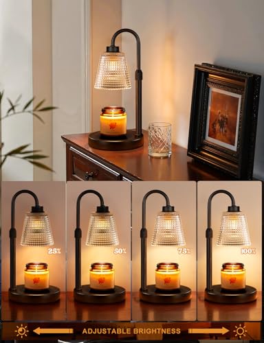 Candle Warmer Lamp with Timer Home Decor Birthday Gifts for Women | Dimmable Candle Warmer for Jar Candles, Height Adjustable Wax Warmer,Halloween Decorations House Warming Gifts New Home