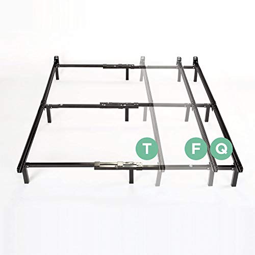 Zinus Adjustable Bed Frame, Twin to Queen - Compack 7 Inch Metal Bed Frame for Box Spring, 9 Legs Heavy-Duty Frame, Easy Assembly, Headboard Compatiable with Built-in Bracket, Mattress Support