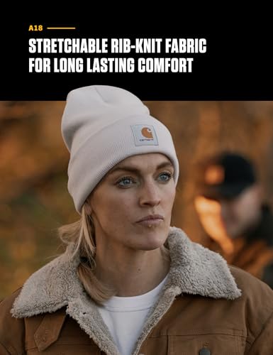 Carhartt Men's Acrylic Watch Hat A18, Black/White, One Size