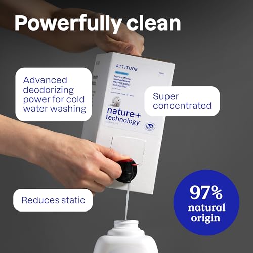 ATTITUDE Liquid Fabric Softener, Plant Based, Citrus Zest, 40 Loads
