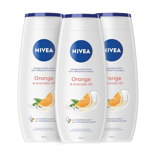 NIVEA Orange & Avocado Oil Body Wash, 3x500ml