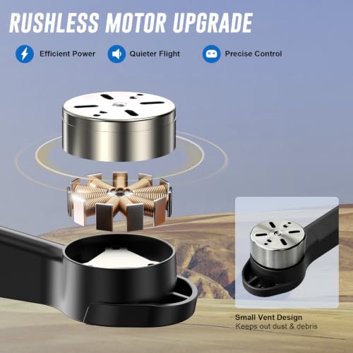 2K Video Drone with Camera for Adults, LCD Screen Remote Controller, 36 Min Flight Time, CHUBORY A68 Foldable Drone, 90° Adjustable Camera, Optical Flow Hover, 2 Batteries, Headless Mode, 3 Speed, Gesture Photo Video, App Control, 8GB MicroSD Card