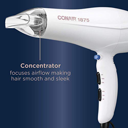 Conair Double Ceramic Hair Dryer with Concentrator, 1875W