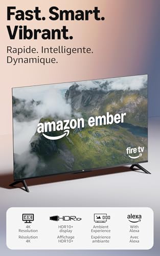 Amazon Ember 50" 4-Series with Fire TV (newest model), 4K Ultra HD smart TV with Alexa Remote, HDR10+, fast processor, Dolby Audio, Ambient Experience, free and live TV, Designed for Alexa+