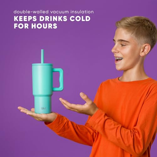 Simple Modern Kids Tumbler with Straw & Handle | 24oz | Blue