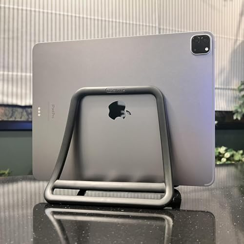 Vertical Laptop Stand – Adjustable Space-Saving Desktop Organizer for Laptops, MacBooks, Tablets, and e-Readers – Self-Locking, Universal Fit – Black