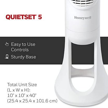 Honeywell QuietSet Whole Room Tower Fan, White, HYF260WC
