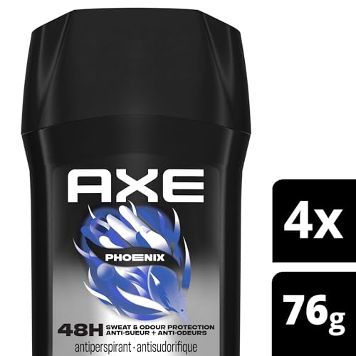 AXE Phoenix Antiperspirant Stick for 48-Hour Sweat and Odour Protection, Crushed Mint & Rosemary, 76g (Pack of 4)