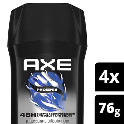 AXE Phoenix Antiperspirant Stick for 48-Hour Sweat and Odour Protection, Crushed Mint & Rosemary, 76g (Pack of 4)