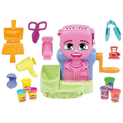 Play-Doh Hair Stylin' Salon Playset with 6 Cans, Pretend Play Toys for Girls and Boys Ages 3 and Up