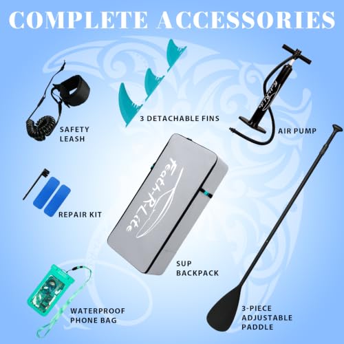 FEATH-R-LITE Inflatable Stand Up Paddle Board with Beginner SUP Accessories