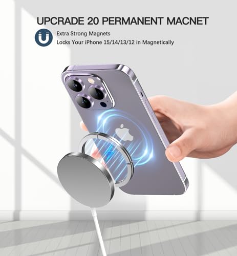 OANDYS For MagSafe Charger 2 Pack 15W Fast Magnetic Wireless Charger For iPhone 18/17/16/15/14/13/12 Series&AirPods 4-2Pro, Strong Magnet, USB-C/A Ports, Ultra-Thin &Portable, Ideal for Desk & Bedside