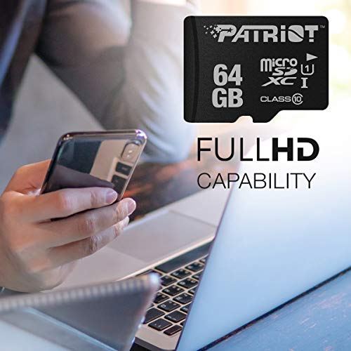 Patriot Memory 64GB LX Series Micro SD Card,Surveillance,Action Camera | Product specifications retained from the original listing.