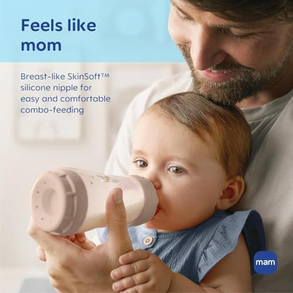 MAM 5oz Easy Start Anti-Colic+ Vented Baby Bottle, 0+ Months, 4 Pack, Boy