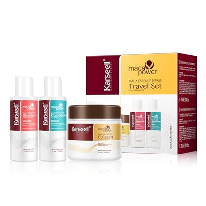 Karseell Travel Shampoo & Conditioner Set with Collagen Hair Mask
