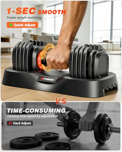 Rendpas Adjustable Dumbbells Set of 2, Quick-Lock Free Weights