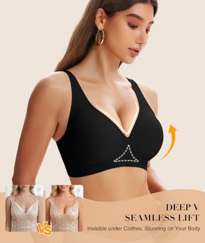 SIMIYA Jelly Bras for Women Wireless Seamless No Underwire Comfortable
