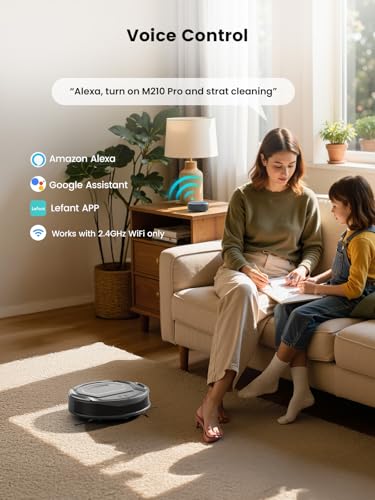 Lefant M210 Pro Robot Vacuum Cleaner, 6 Cleaning Modes, 200 Mins Runtime, 4000Pa Suction, SmartSense Technology, Grey