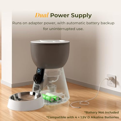 Automatic Cat Feeder with 2K Camera, 5G WiFi 4L Timed Food Dispenser