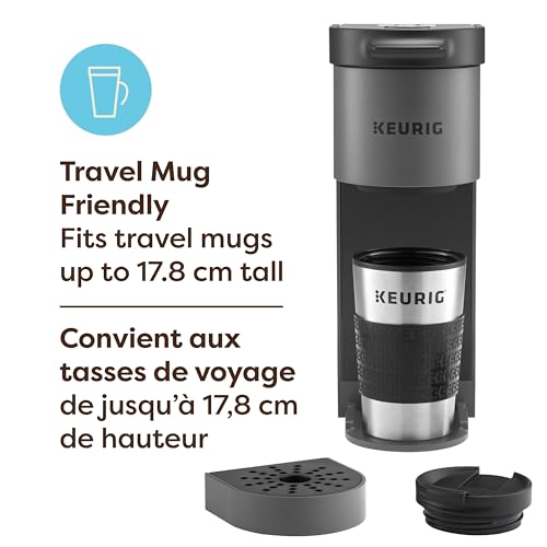 Keurig K-Mini Go Single Serve K-Cup Pod Coffee Maker, 1.24 L removable reservoir, Gray