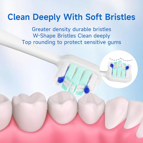 PERECT Sonic Electric Toothbrush for Adults, Rechargeable, 5 Modes, 6 Heads