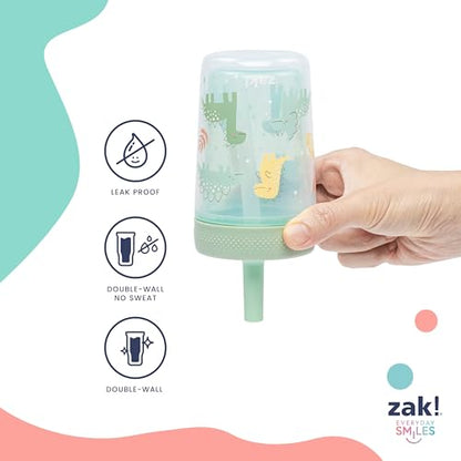 Zak Designs Fairy and Rainbow Capri 9oz Leak-Proof Toddler Cups, 2-Pack