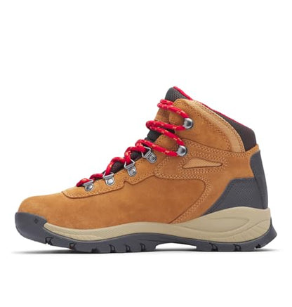 Columbia Womens Newton Ridge Plus Waterproof Amped, Elk/Mountain Red, 11