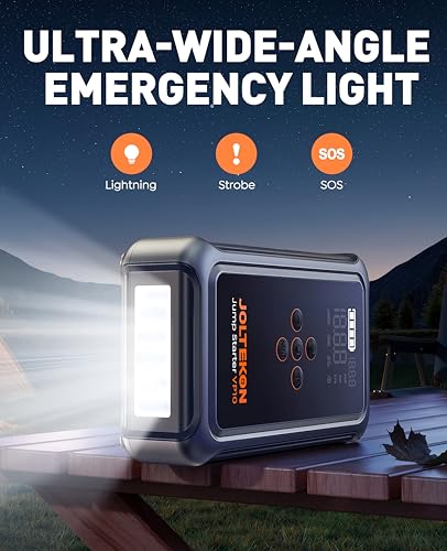 Joltekon 5000A Jump Starter with 150PSI Air Compressor, 12V Car Battery Booster Pack (All Gas/10L Diesel), Portable Power Bank with 22-Cylinder Tire Inflator, LCD Display, Smart Jumper Cables