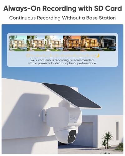 blurams 4K Ultra Security Cameras Wireless Outdoor with 5W Solar Powered | 12000mAh Battery, AOV 24/7 Recording, On-Device AI/Tracking, Perimeter Alarm, 2.4/5GHz WiFi 6, Works with Alexa
