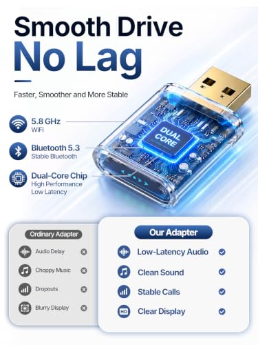Wireless CarPlay & Android Auto Dongle for Digital Media Receivers