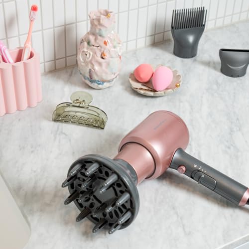 Wavytalk Hair Dryer with Diffuser, Blown Away Ionic Blow Dryer | 1875W Fast Drying, 3 Attachments for All Hair Types, Ceramic Technology, Compact Design, Lightweight and Quiet