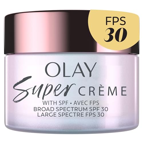 Olay Super Cream with Sunscreen SPF 30, Ultra Lightweight Face Moisturizer with Vitamin C, Hyaluronic Acid, Niacinamide, Vitamin E, and Collagen Peptide, 15 mL
