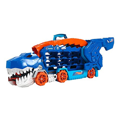 Hot Wheels City Ultimate T-Rex Transporter & 2 Die-Cast Toy Cars