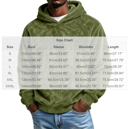 Generic Hoodies for Men Fuzzy Warm Soft Long Sleeve Hooded Sweatshirt | Mens Hoodies Pullover Long Sleeve Warm Fleece Hooded Pullover Casual Winter Cozy Soft Hoodie Sweatshirt