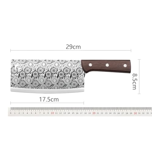 Japan Knife, Hand Forged Meat Cleaver Knife Japanese Kitchen Knife with Sheath Cooking Butcher Knife for Meat Cutting Vegetable Cleaver for Kitchen, Camping Thanksgiving Easter Christmas Gifts