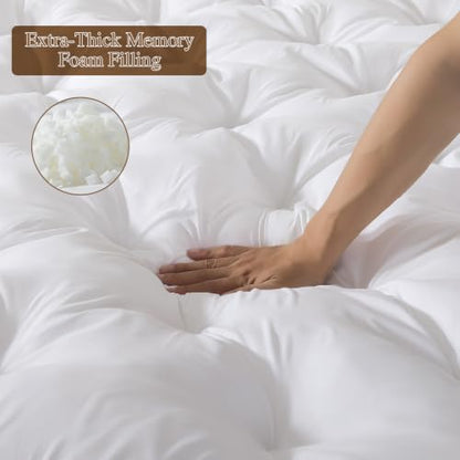 WhatsBedding 5 Inch Memory Foam Mattress Topper (Queen, 60x80 Inch)