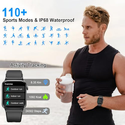 2026 Smart Watch for Women Men, 1.85" HD Screen Smartwatch 110+ Sport Modes