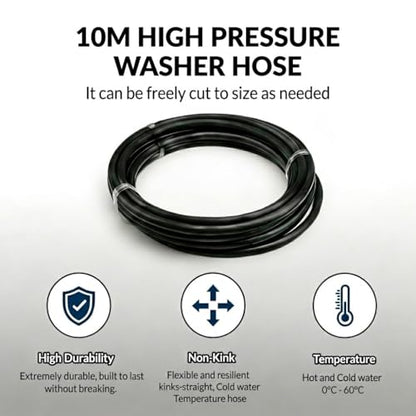 880PSI Portable Cordless Pressure Washer, 2 * 4.0Ah Power Batteries for 60 Mins Use, 10M Frost-Proof Hose, 6-in-1 Nozzle, Tap Adapter for Car Washing, Patio, Bike, Fence, Boat, Pet, Deck