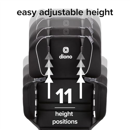 Diono Connect3 R 2-in-1 High Back Booster, Slim Fit 3-across in Many Mid-Sized Sedans and SUVs, For Children from 40-120 lbs., Lightweight with Cupholder, Black Storm