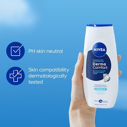 NIVEA Derma Comfort Gel Douche, Acide Hyaluronique & Provitamine B5, 500ml