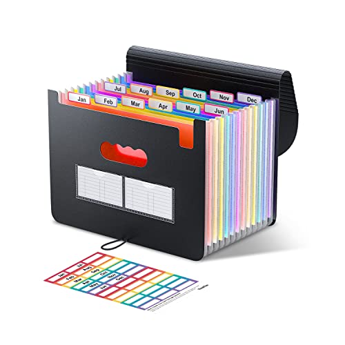 ThinkTex 12-Pocket Accordion File Organizer, Expanding File Folders