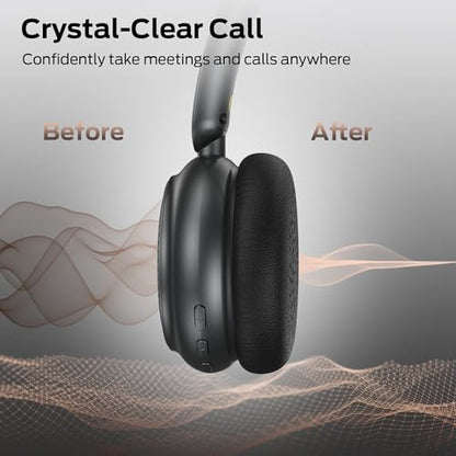 Monster N-Tune MINI 01 Bluetooth Headphones Over Ear, Active Noise Cancelling Headphones, Bluetooth 6.0 Wireless Headphones with Speed Charge, HiFi Stereo Audio, 50H Playtime, Black
