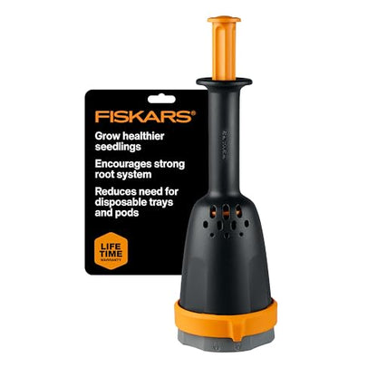 Fiskars Soil Block Maker for Garden Seeds with Natural Air Pruning, Eco Friendly Soil Blocking Gardening Tool for Germinating Seeds