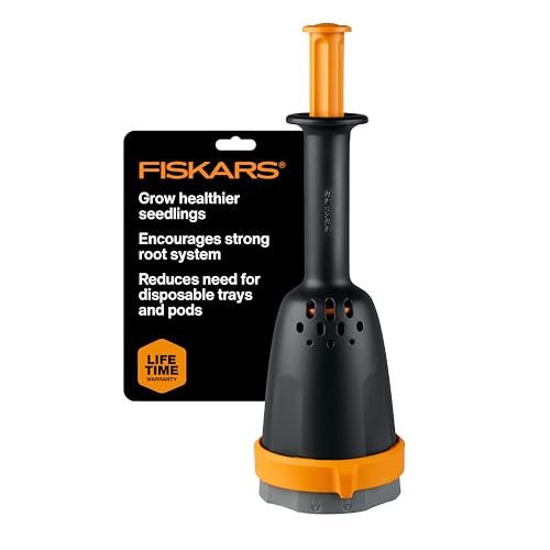 Fiskars Soil Block Maker for Garden Seeds with Natural Air Pruning, Eco Friendly Soil Blocking Gardening Tool for Germinating Seeds