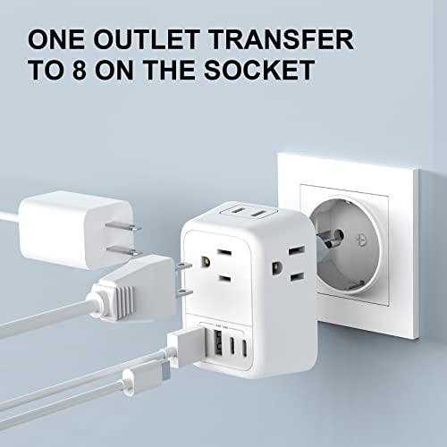 VYLEE European Travel Plug Adapter, Type C Foldable Power Adaptor [1 Pack]