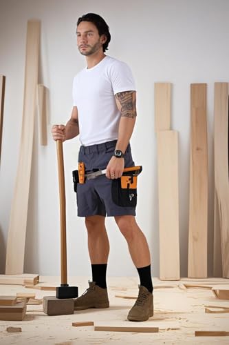 CALECARPEN Work Shorts for Men Construction Mens Workwear Utility Cargo Stretch Water Repellent Tactical Loose Fit Short