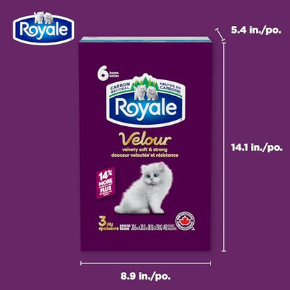 Royale Velour Facial Tissue, 6 Boxes, 82 Tissues Per Box | 3 ply