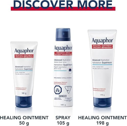 Aquaphor Lip Repair Lip Ointment for Extremely Dry, Chapped and Cracked Lips, Formulated with Panthenol and Vitamins C and E, Fragrance Free, Non Comedogenic Lip Balm, 10mL