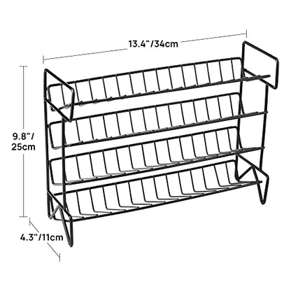 Vtopmart 4-Tier Spice Rack Organizer with 28 Pcs Spice Jars, Black