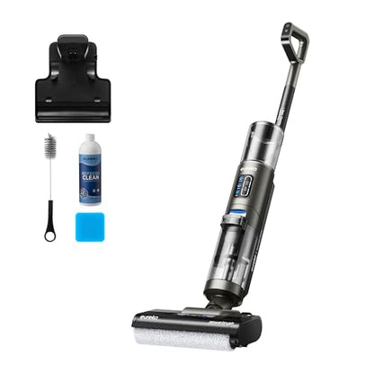 Eureka Cordless Wet Dry Vacuum Cleaner Self Cleaning Vacuum and Mop Combo, Good for Hard Floors Pet Hair Sticky Messes, RapidWash NEW430BLC, Blue
